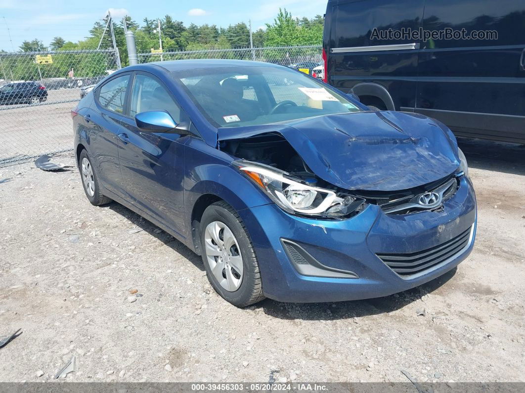 2016 Hyundai Elantra Se Blue vin: 5NPDH4AE4GH738053