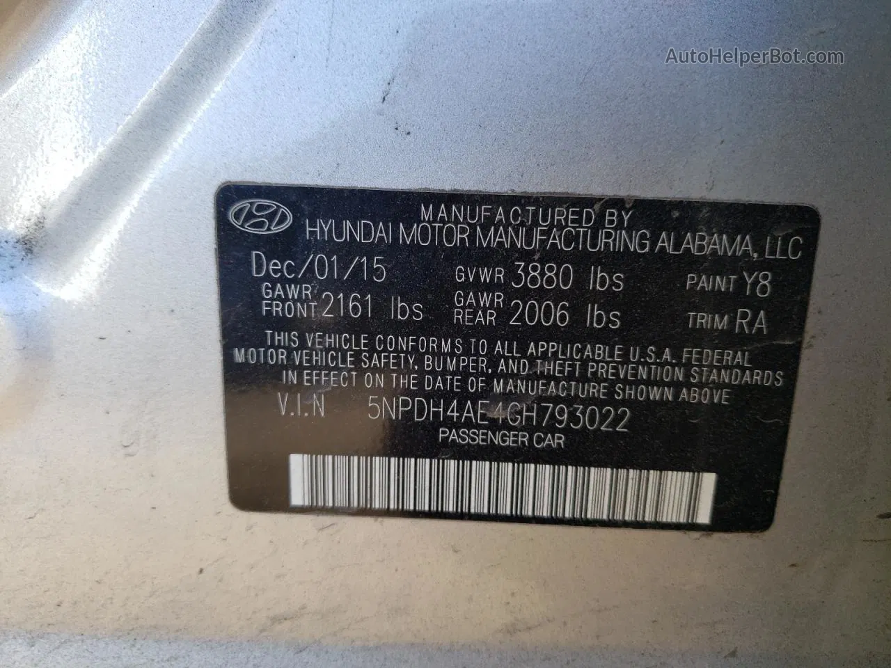 2016 Hyundai Elantra Se Серебряный vin: 5NPDH4AE4GH793022