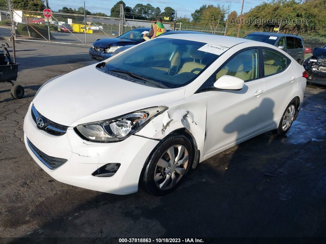 2013 Hyundai Elantra Gls White vin: 5NPDH4AE5DH153199