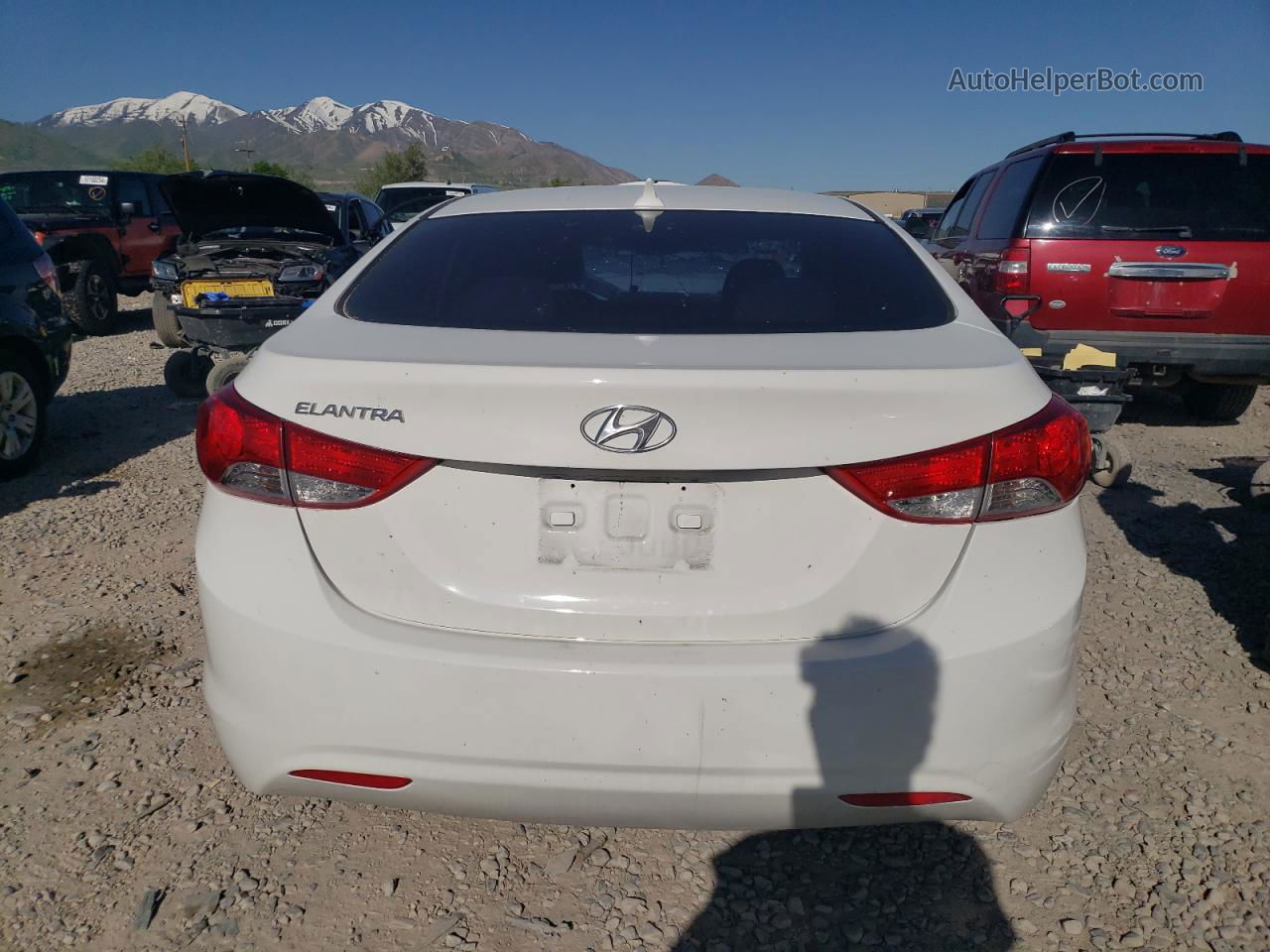 2013 Hyundai Elantra Gls White vin: 5NPDH4AE5DH203129