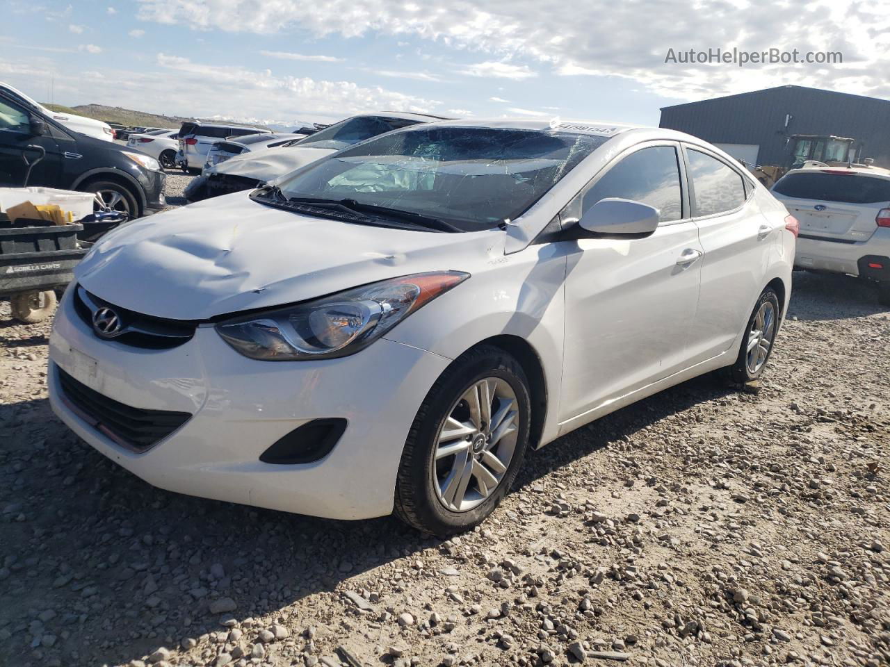 2013 Hyundai Elantra Gls White vin: 5NPDH4AE5DH203129