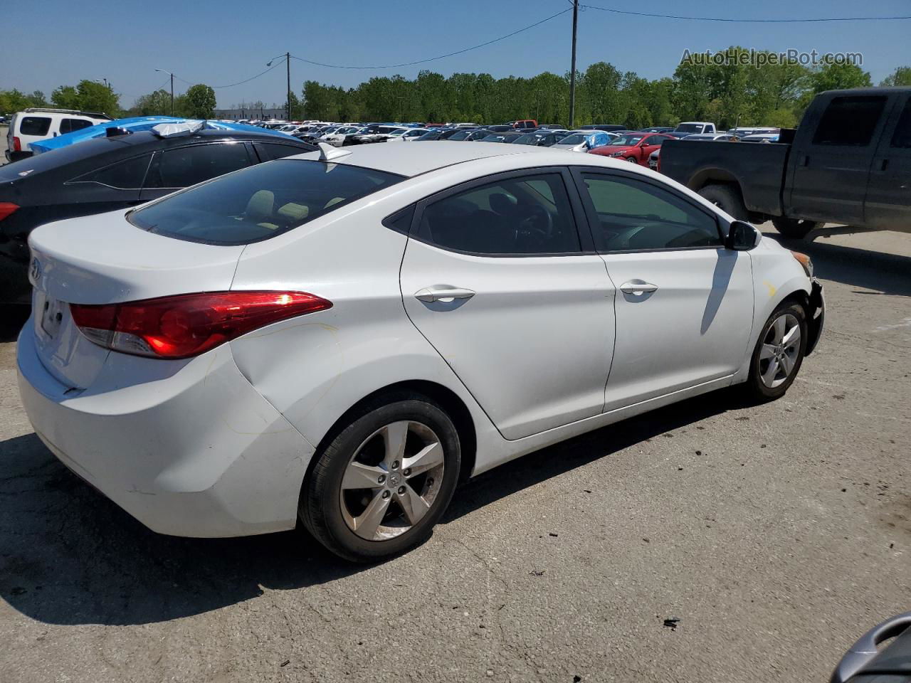 2013 Hyundai Elantra Gls White vin: 5NPDH4AE5DH242223