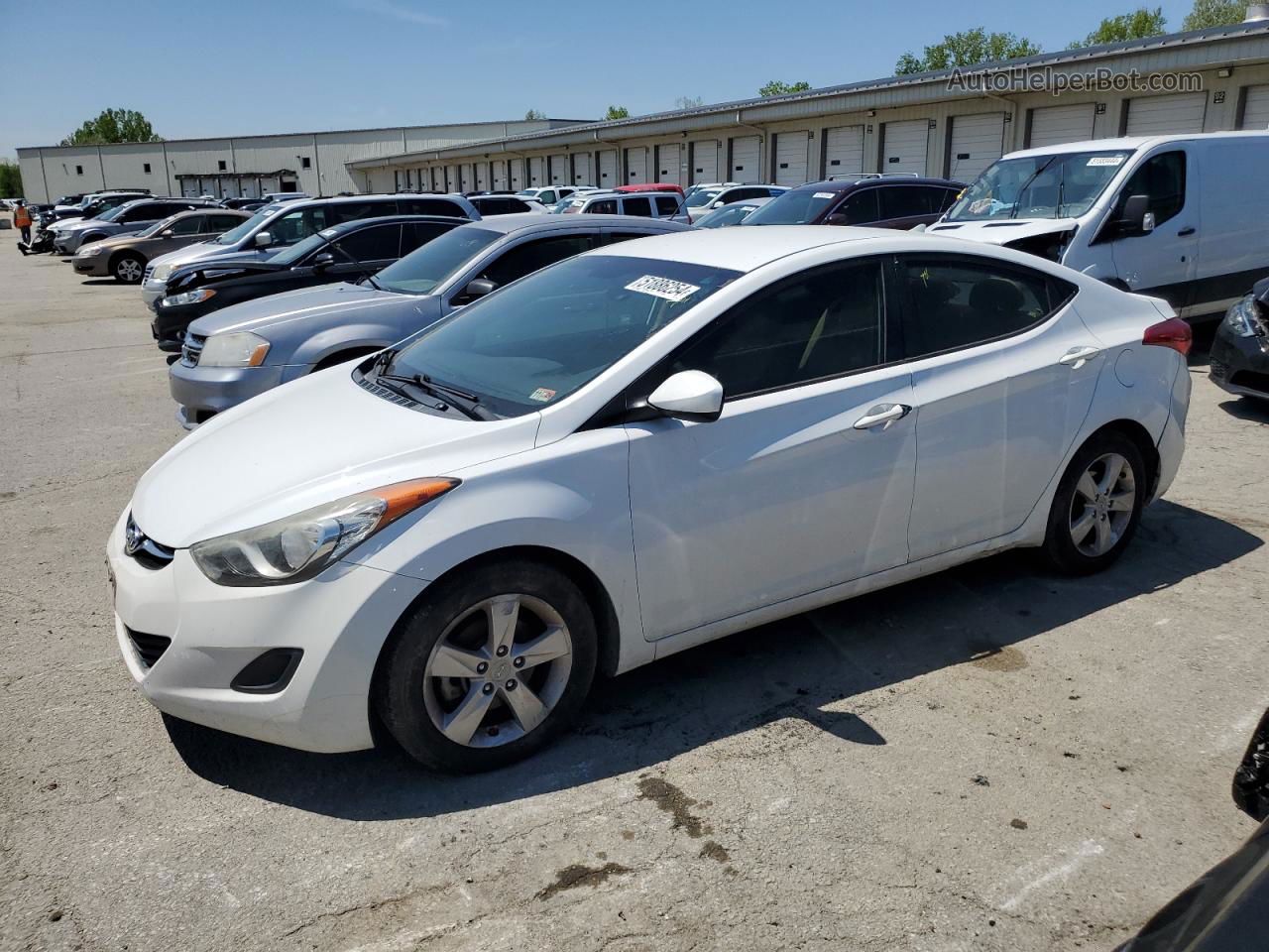 2013 Hyundai Elantra Gls White vin: 5NPDH4AE5DH242223