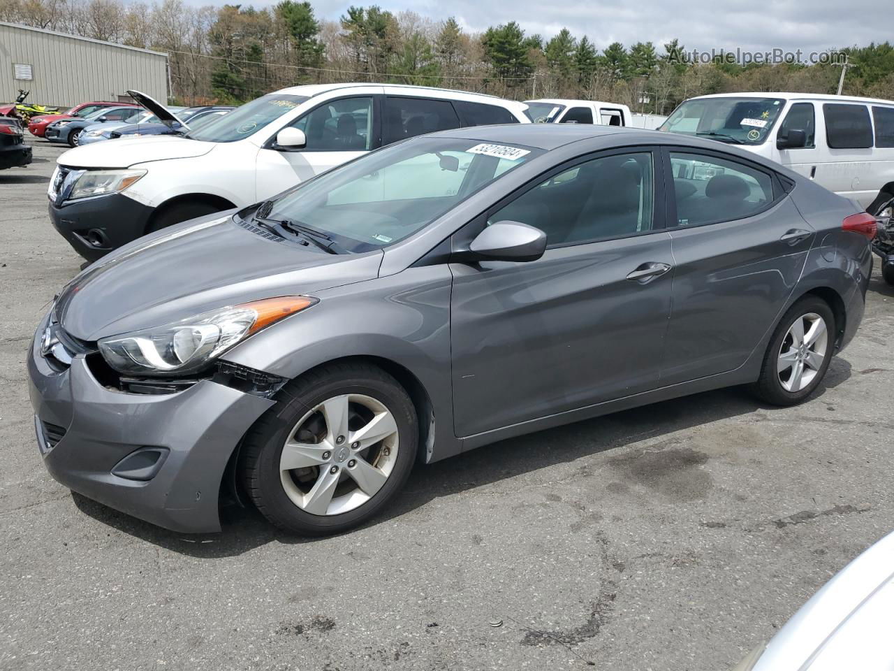 2013 Hyundai Elantra Gls Gray vin: 5NPDH4AE5DH245042