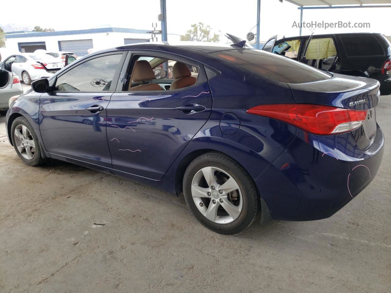 2013 Hyundai Elantra Gls Blue vin: 5NPDH4AE5DH262391