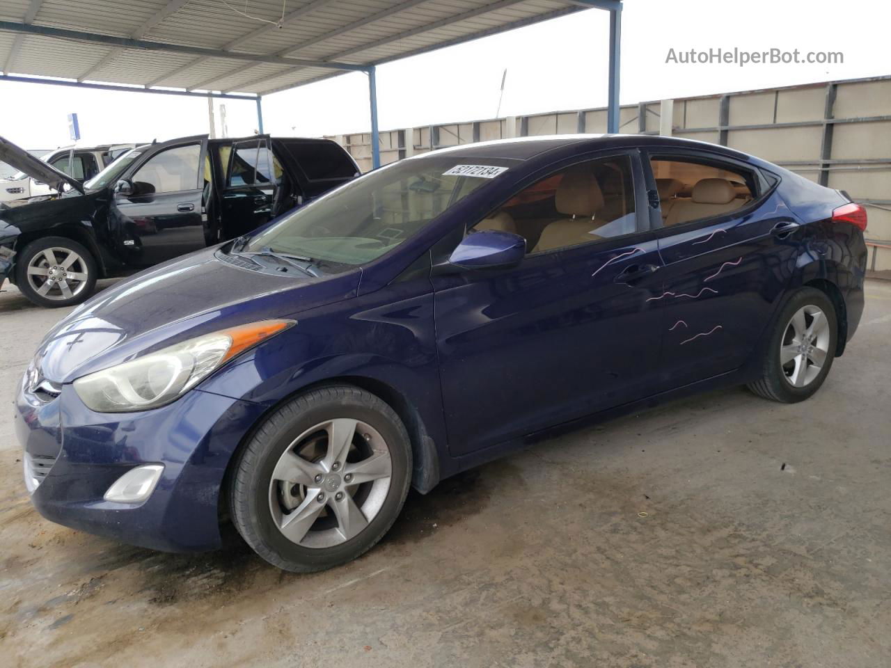 2013 Hyundai Elantra Gls Blue vin: 5NPDH4AE5DH262391