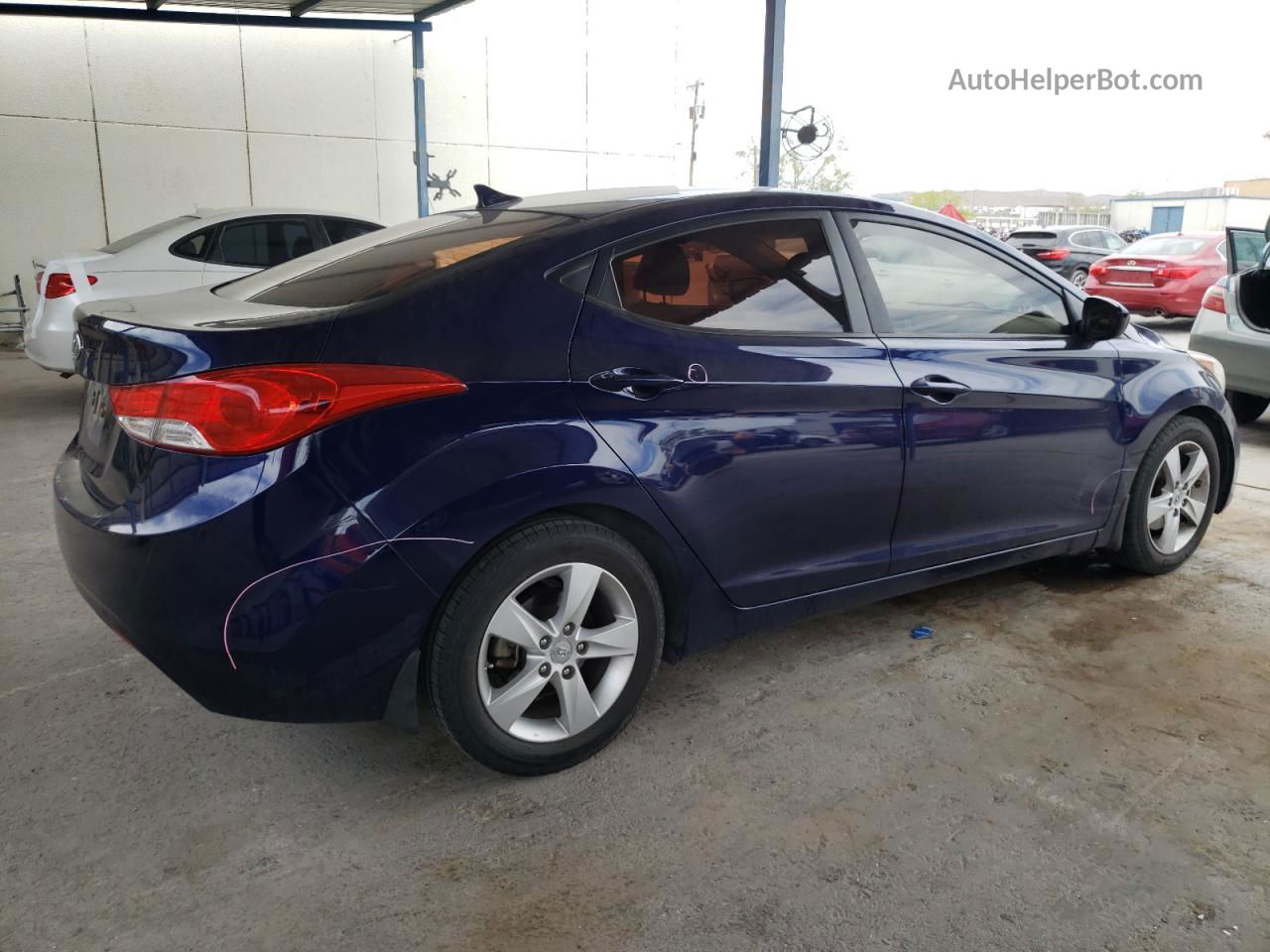 2013 Hyundai Elantra Gls Blue vin: 5NPDH4AE5DH262391