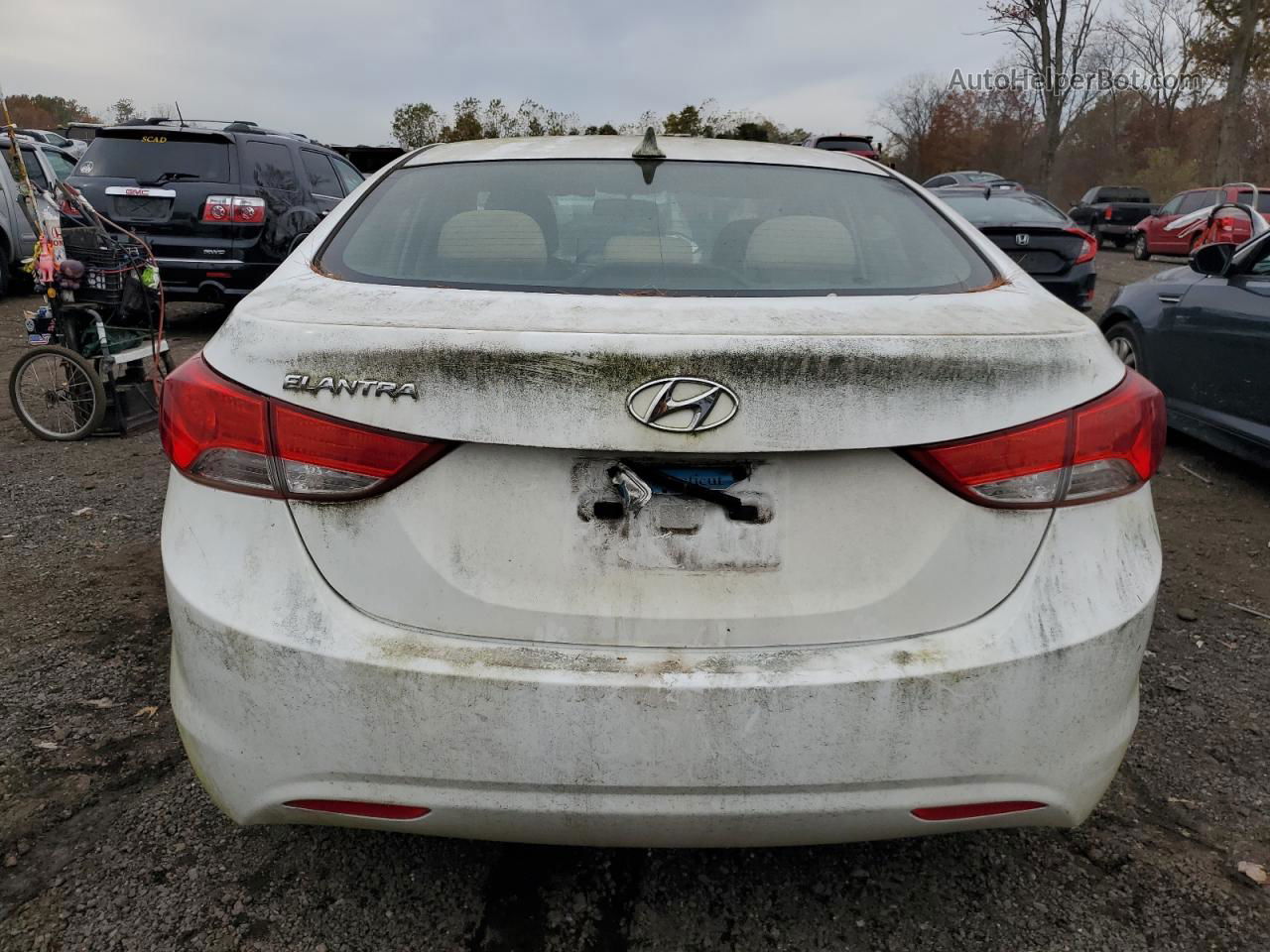 2013 Hyundai Elantra Gls White vin: 5NPDH4AE5DH263055