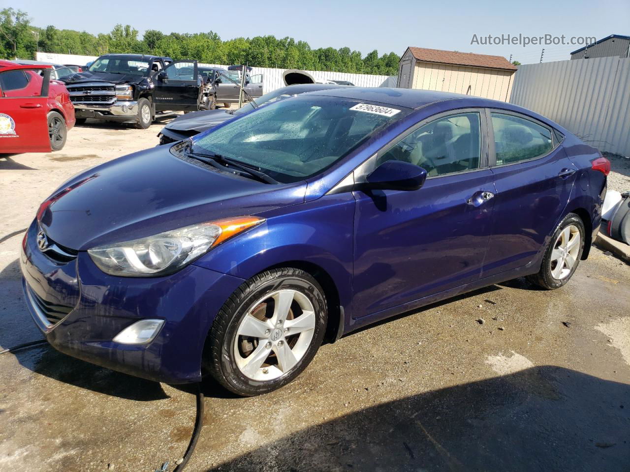 2013 Hyundai Elantra Gls Blue vin: 5NPDH4AE5DH279207