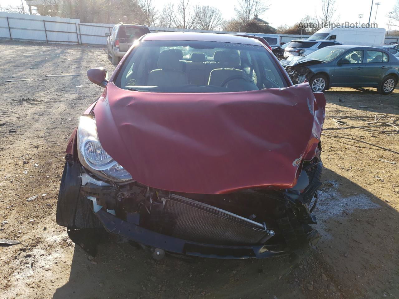 2013 Hyundai Elantra Gls Red vin: 5NPDH4AE5DH302520