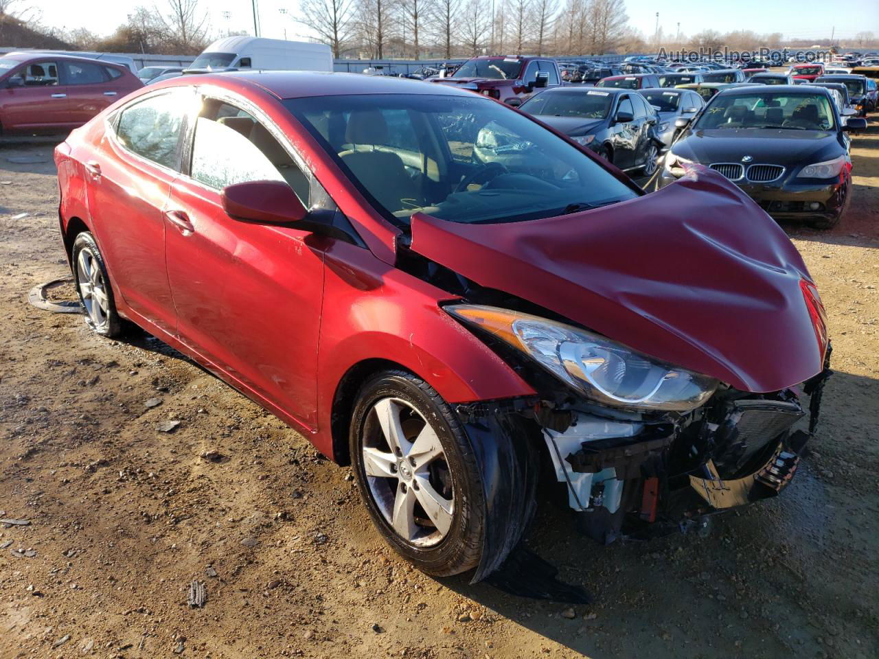 2013 Hyundai Elantra Gls Red vin: 5NPDH4AE5DH302520