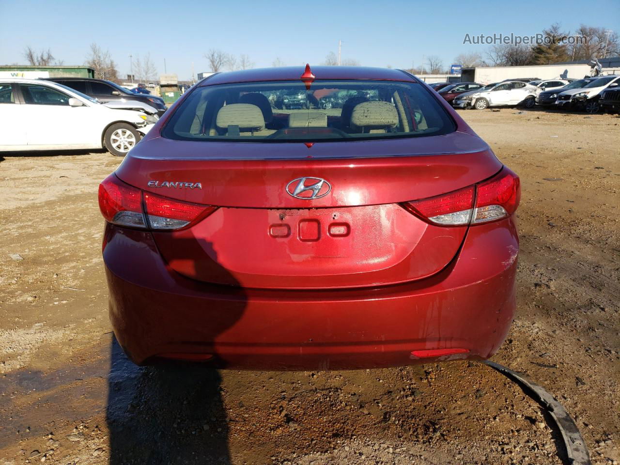 2013 Hyundai Elantra Gls Red vin: 5NPDH4AE5DH302520