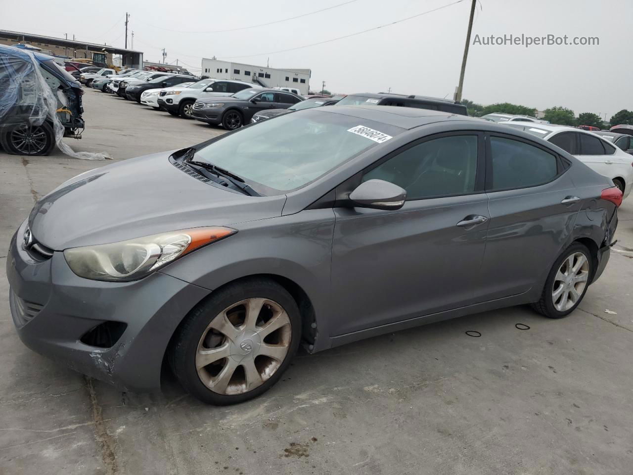 2013 Hyundai Elantra Gls Gray vin: 5NPDH4AE5DH323979