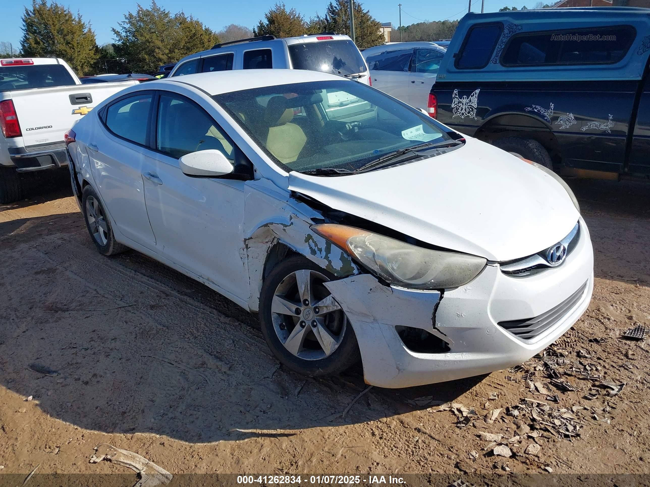 2013 Hyundai Elantra Gls Белый vin: 5NPDH4AE5DH330317