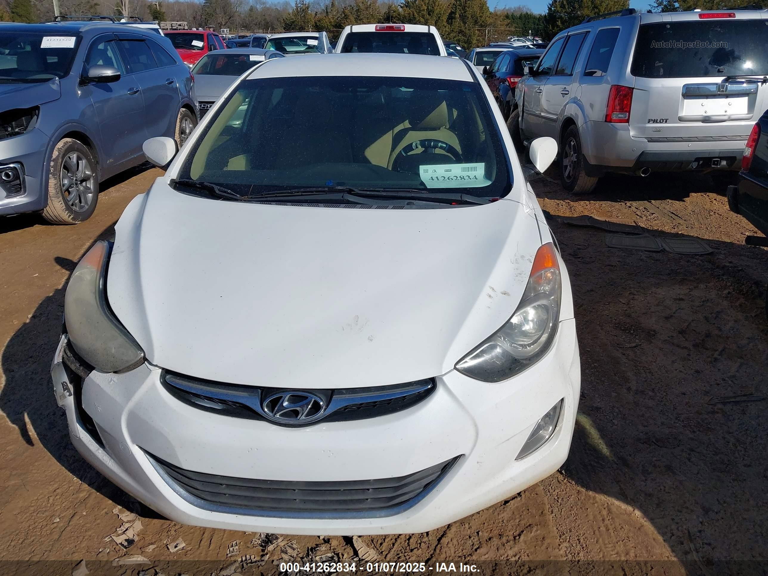 2013 Hyundai Elantra Gls Белый vin: 5NPDH4AE5DH330317