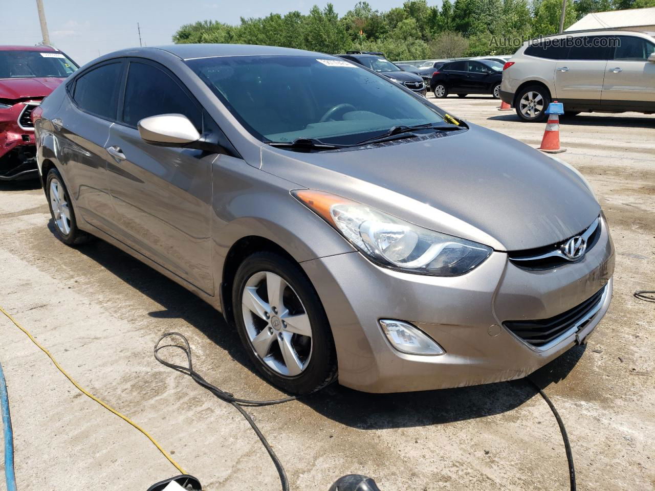 2013 Hyundai Elantra Gls Gray vin: 5NPDH4AE5DH344086