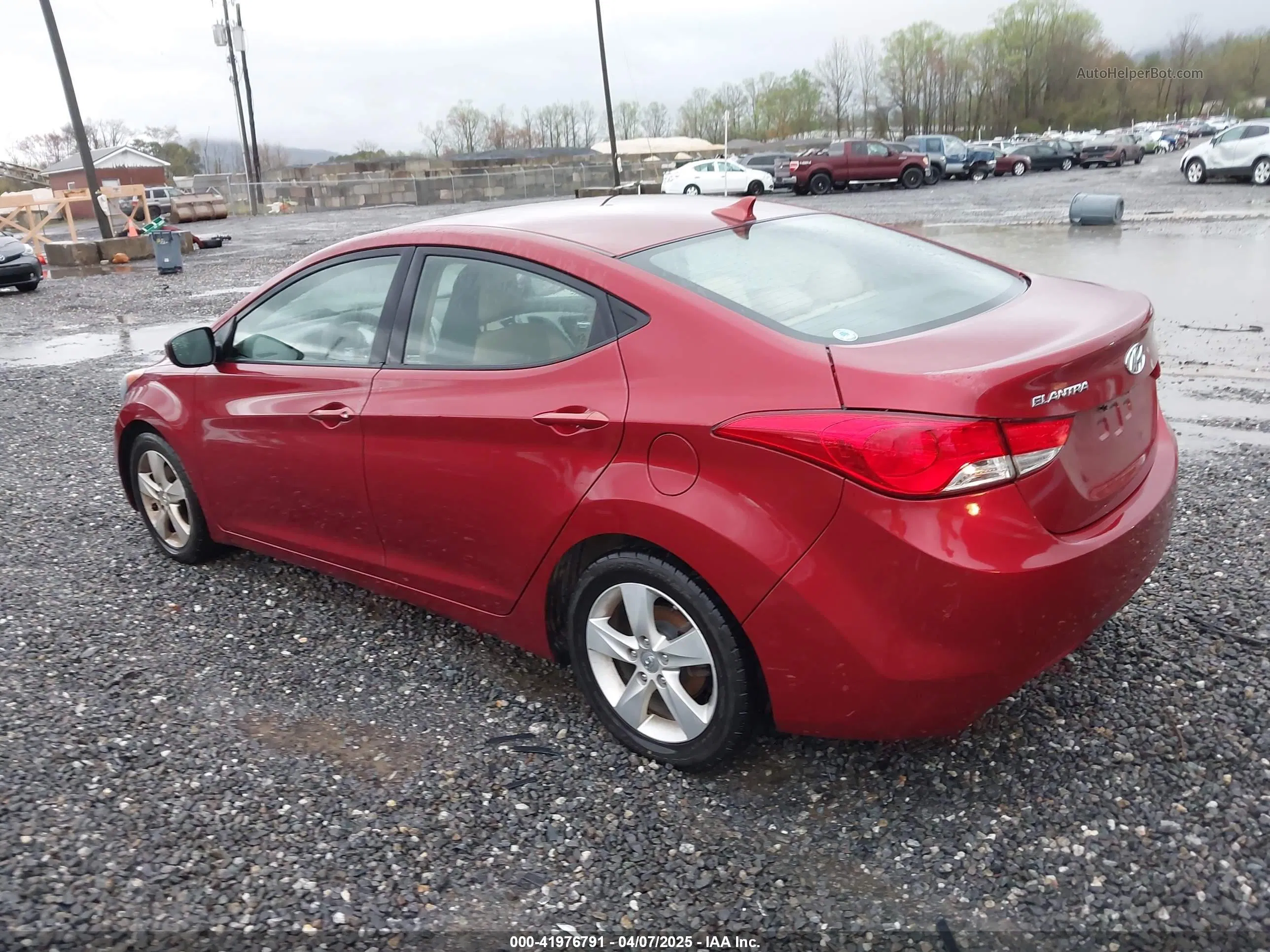 2013 Hyundai Elantra Gls Burgundy vin: 5NPDH4AE5DH347084