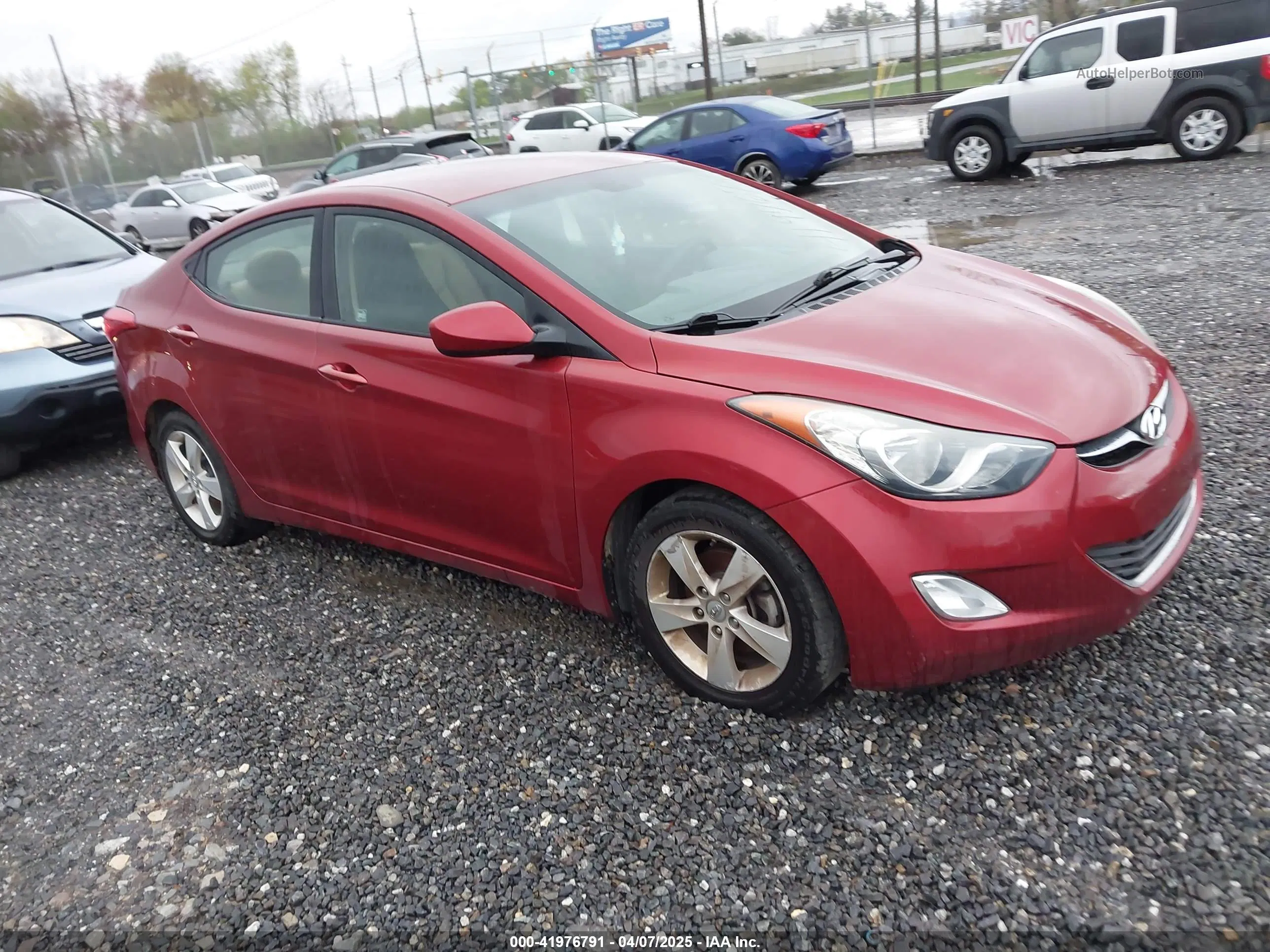 2013 Hyundai Elantra Gls Burgundy vin: 5NPDH4AE5DH347084
