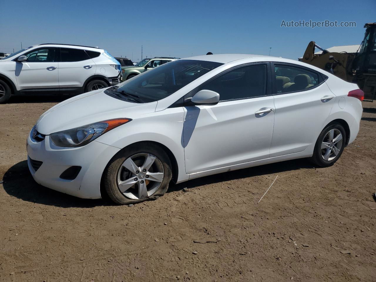 2013 Hyundai Elantra Gls White vin: 5NPDH4AE5DH379758