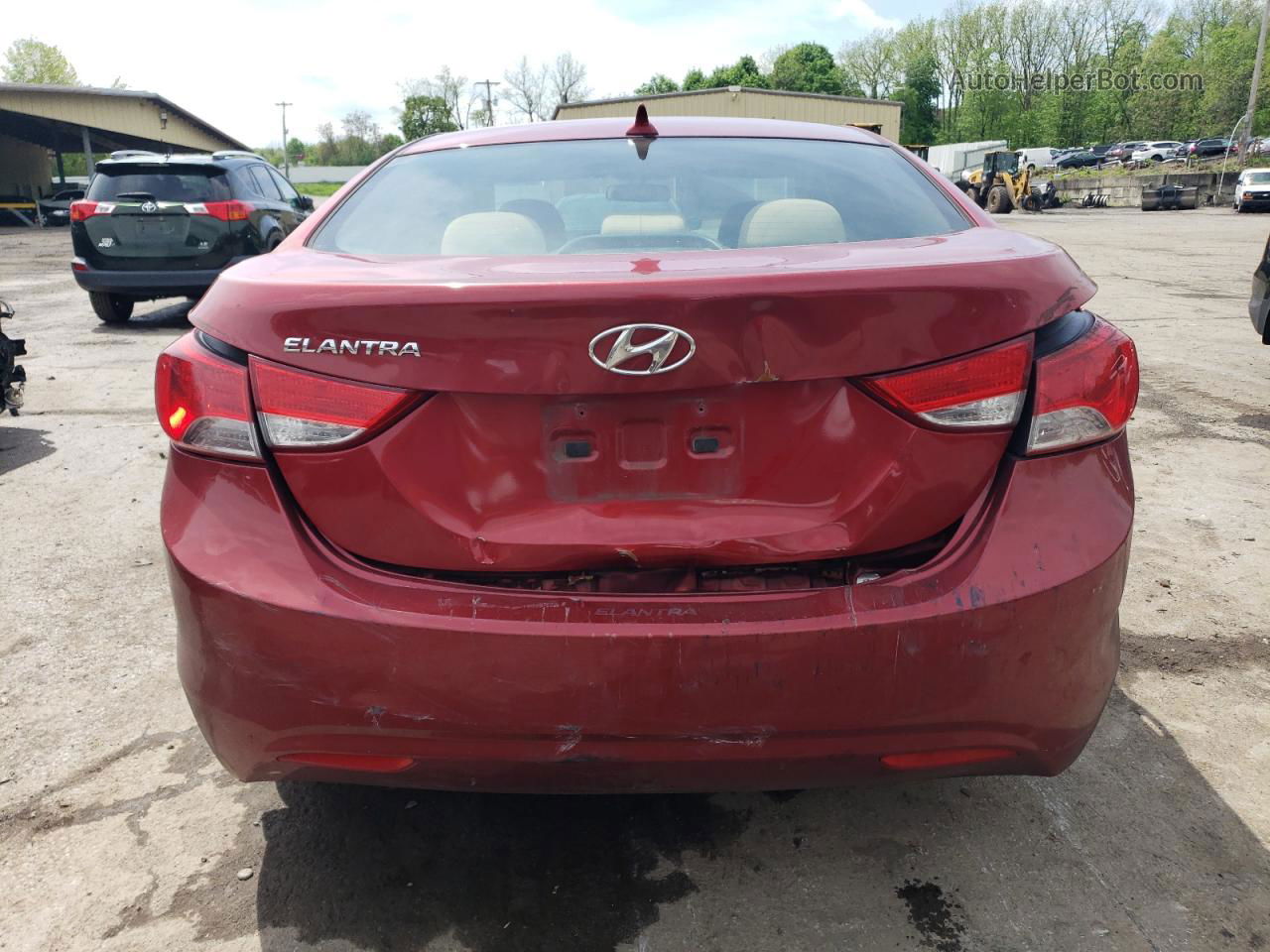 2013 Hyundai Elantra Gls Red vin: 5NPDH4AE5DH393515