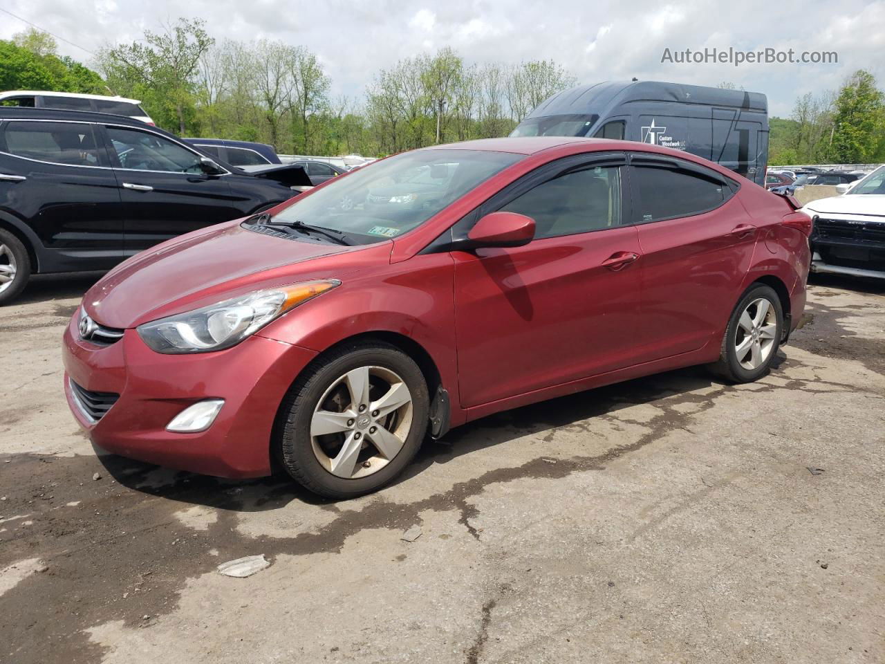 2013 Hyundai Elantra Gls Красный vin: 5NPDH4AE5DH393515