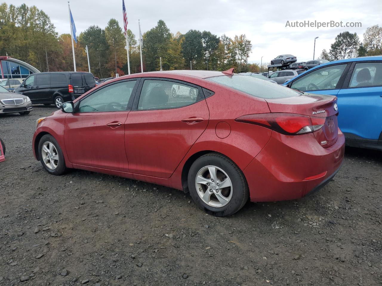 2014 Hyundai Elantra Se Red vin: 5NPDH4AE5EH458185