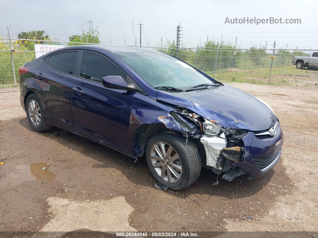 2014 Hyundai Elantra Se Blue vin: 5NPDH4AE5EH481871