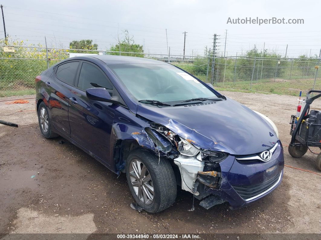 2014 Hyundai Elantra Se Blue vin: 5NPDH4AE5EH481871