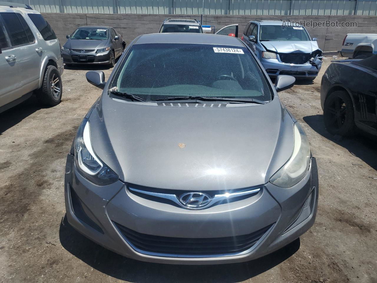 2014 Hyundai Elantra Se Gray vin: 5NPDH4AE5EH483734