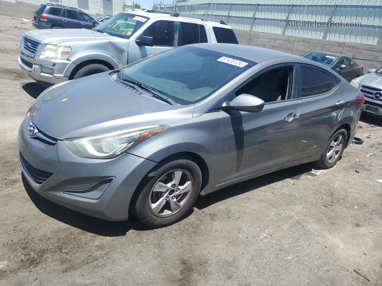 2014 Hyundai Elantra Se Gray vin: 5NPDH4AE5EH483734