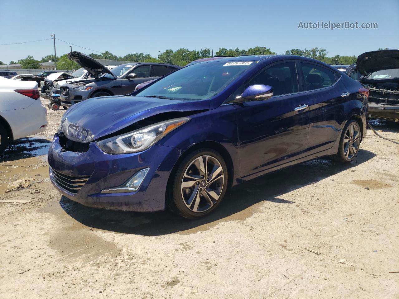 2014 Hyundai Elantra Se Синий vin: 5NPDH4AE5EH493776