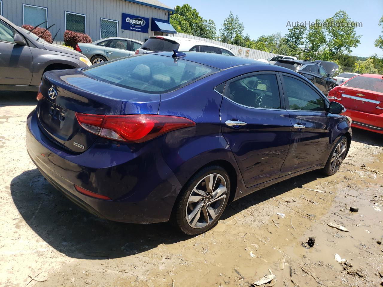 2014 Hyundai Elantra Se Синий vin: 5NPDH4AE5EH493776