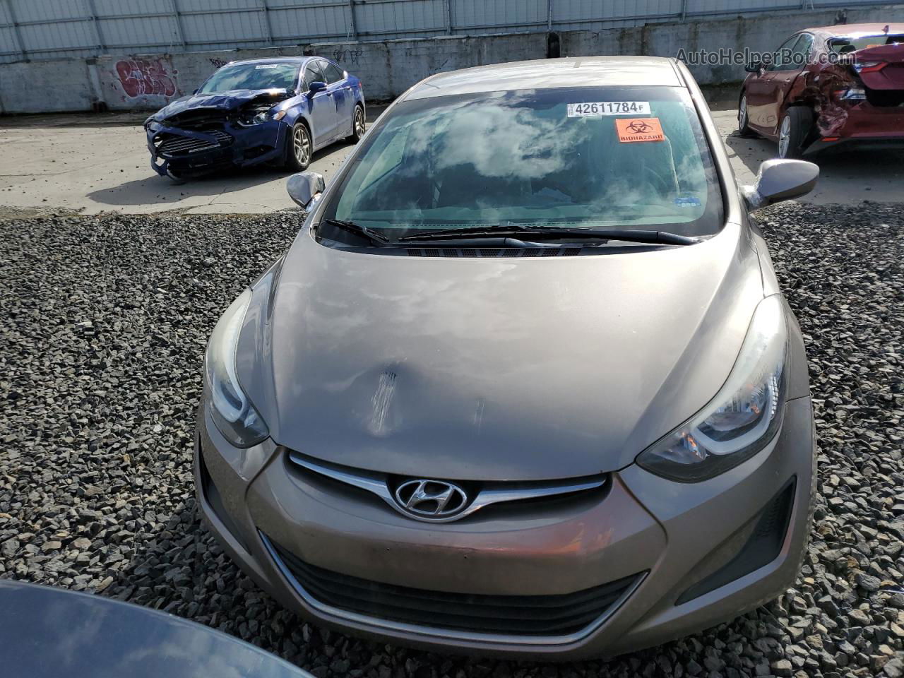 2014 Hyundai Elantra Se Beige vin: 5NPDH4AE5EH499917