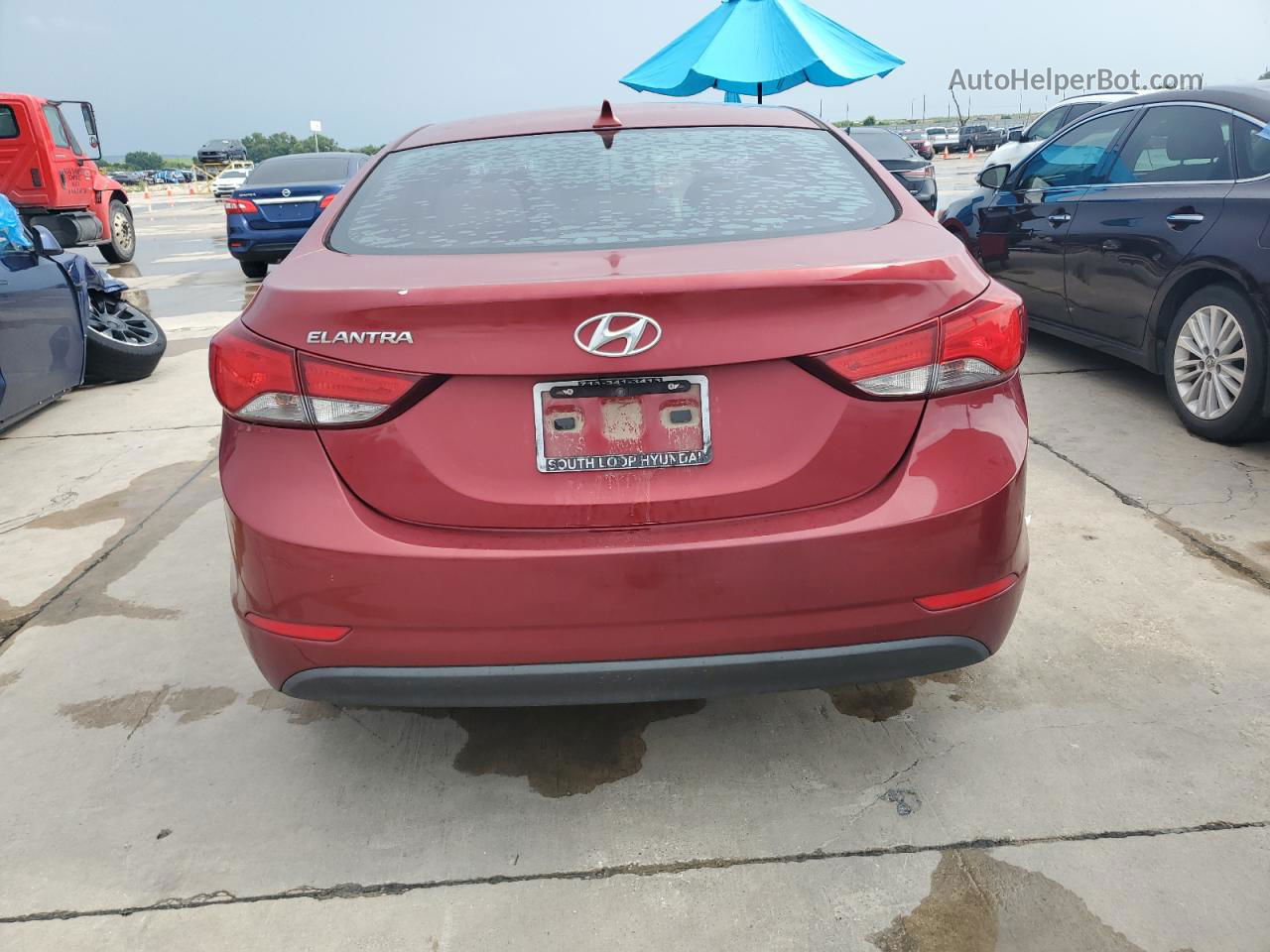 2014 Hyundai Elantra Se Burgundy vin: 5NPDH4AE5EH509569