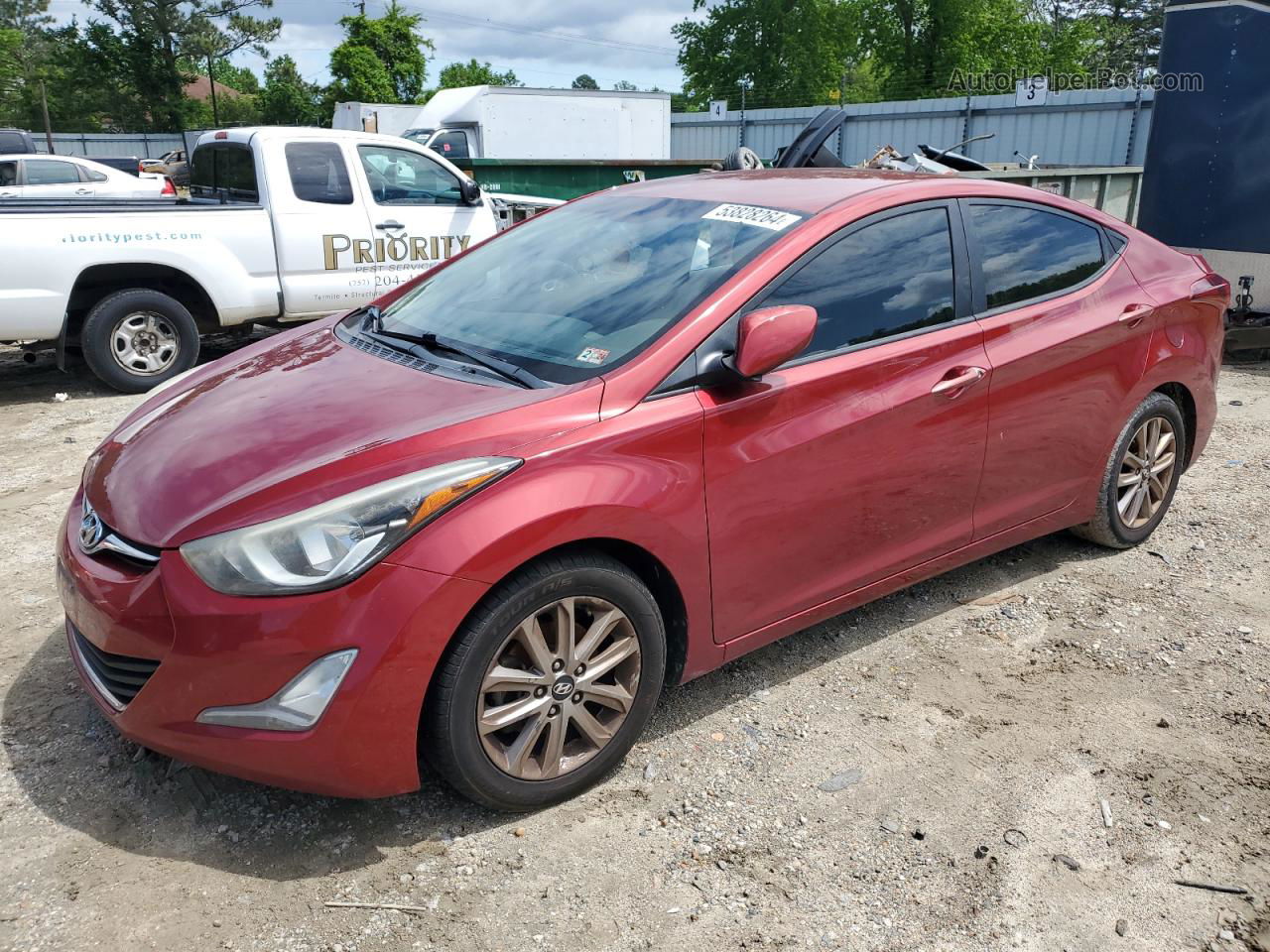 2014 Hyundai Elantra Se Red vin: 5NPDH4AE5EH513797