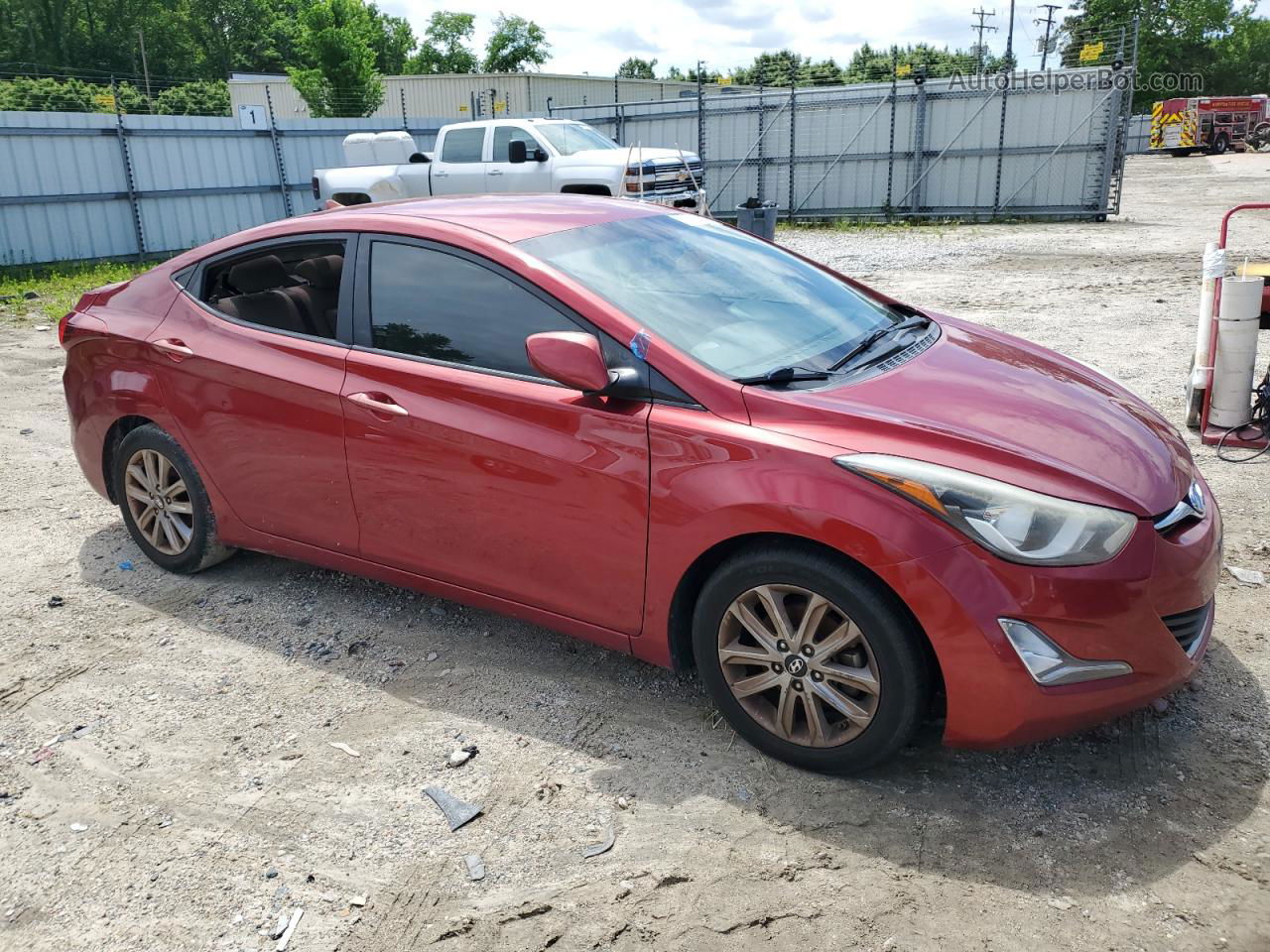 2014 Hyundai Elantra Se Red vin: 5NPDH4AE5EH513797