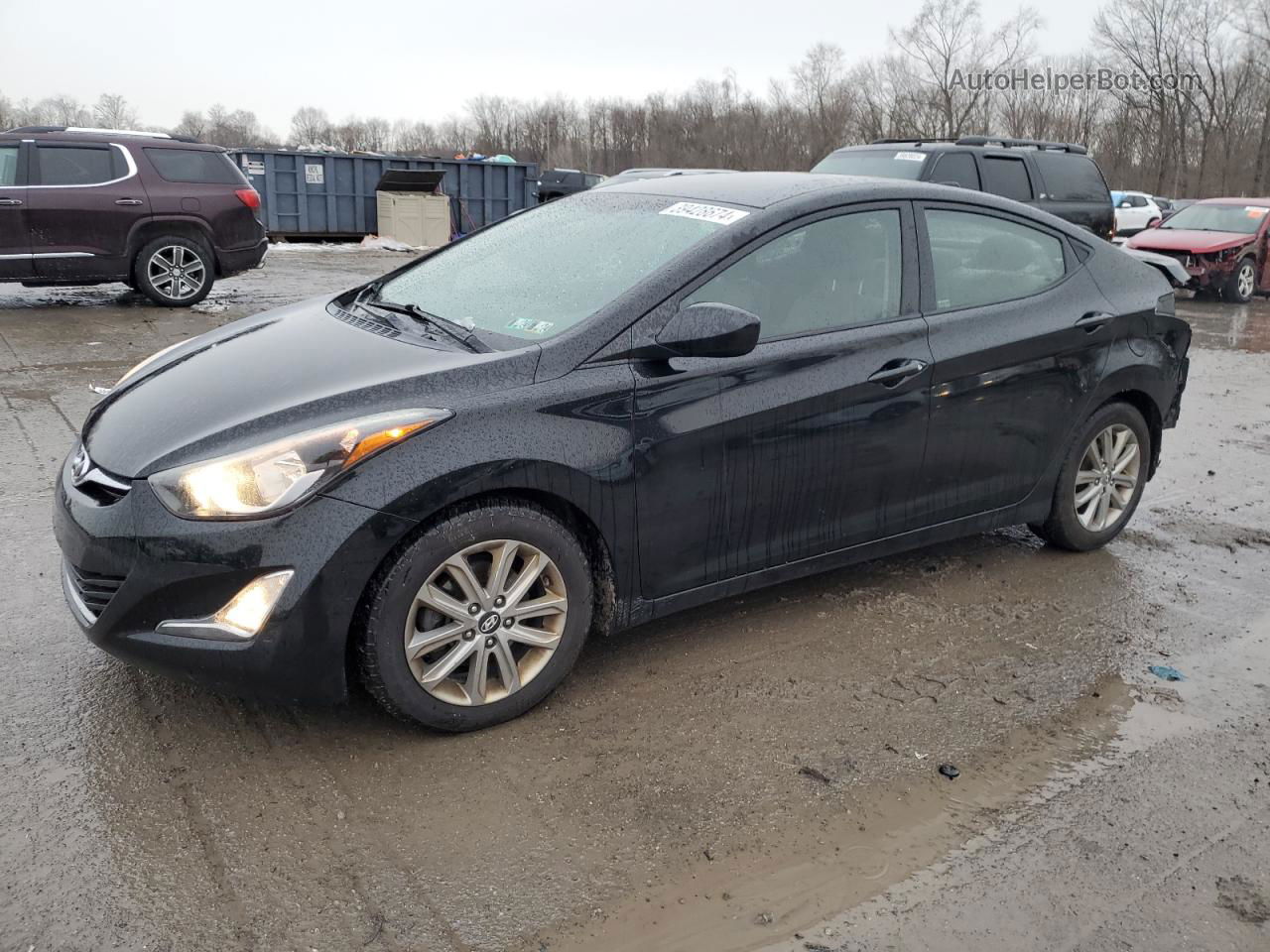 2014 Hyundai Elantra Se Black vin: 5NPDH4AE5EH546489