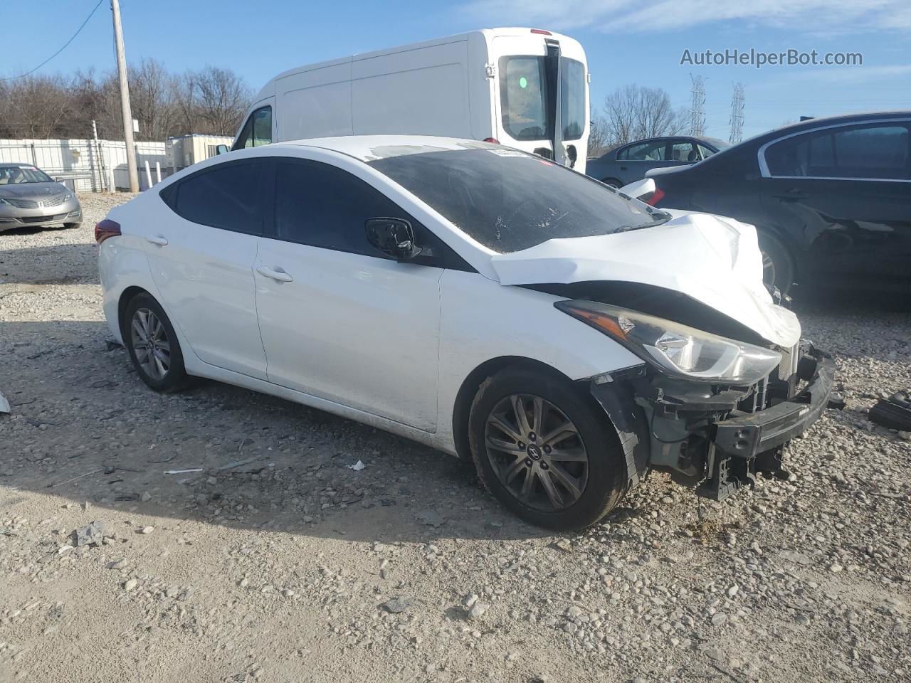 2015 Hyundai Elantra Se White vin: 5NPDH4AE5FH548695