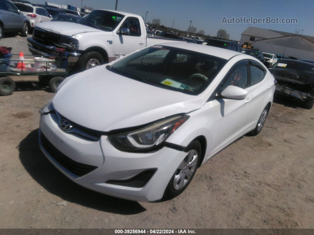 2016 Hyundai Elantra Se White vin: 5NPDH4AE5GH665548