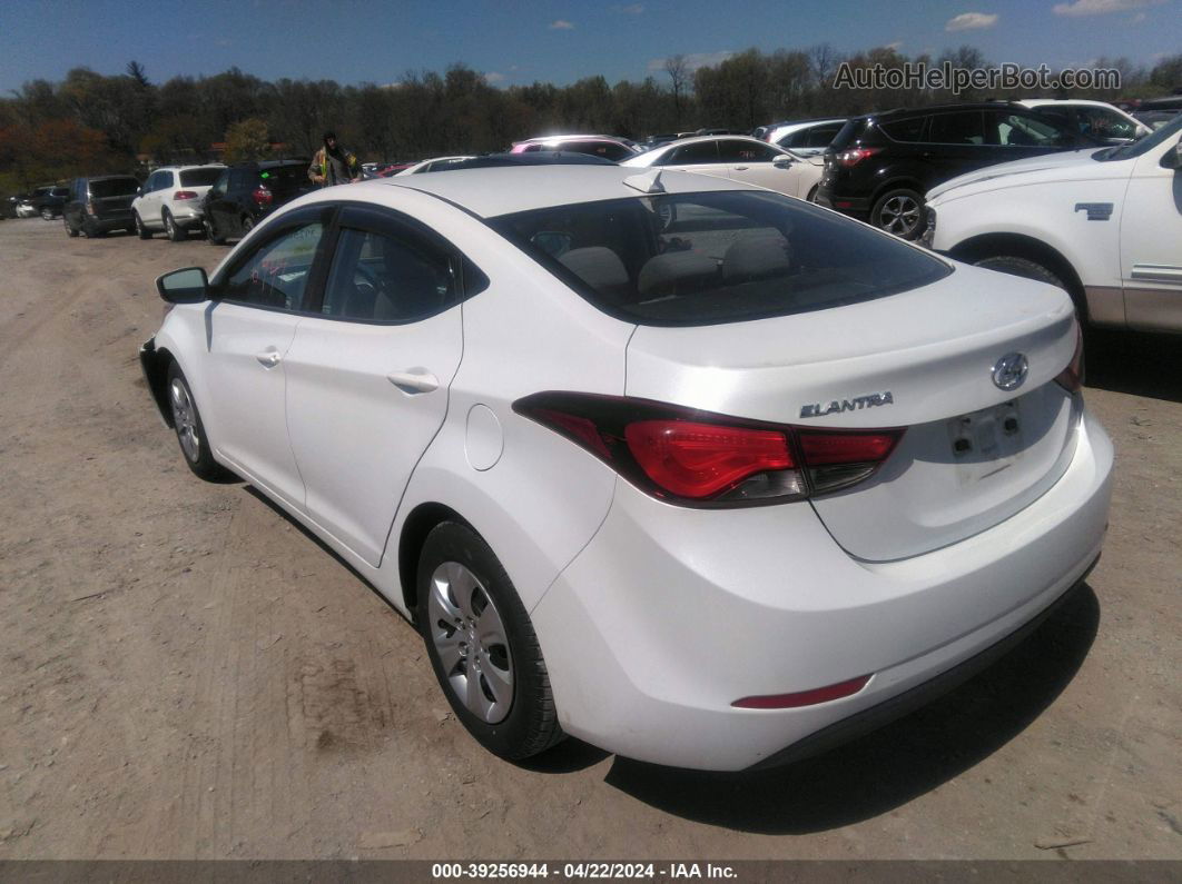 2016 Hyundai Elantra Se White vin: 5NPDH4AE5GH665548