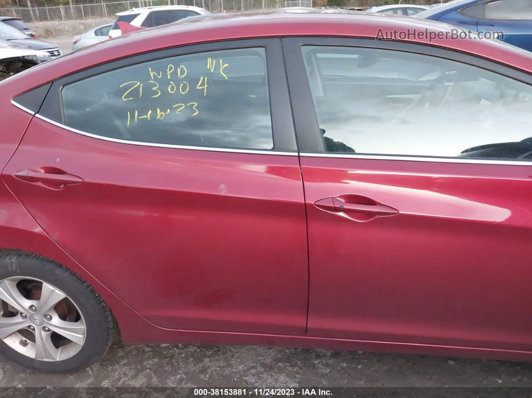 2016 Hyundai Elantra Value Edition Red vin: 5NPDH4AE5GH667932