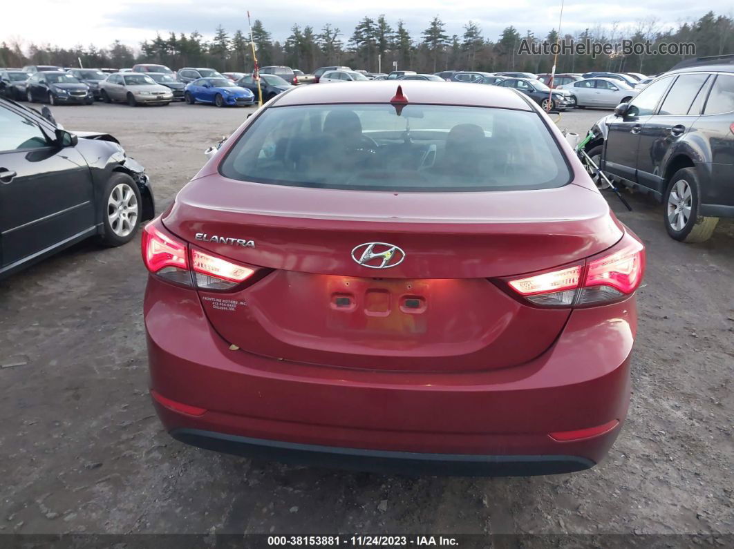 2016 Hyundai Elantra Value Edition Red vin: 5NPDH4AE5GH667932