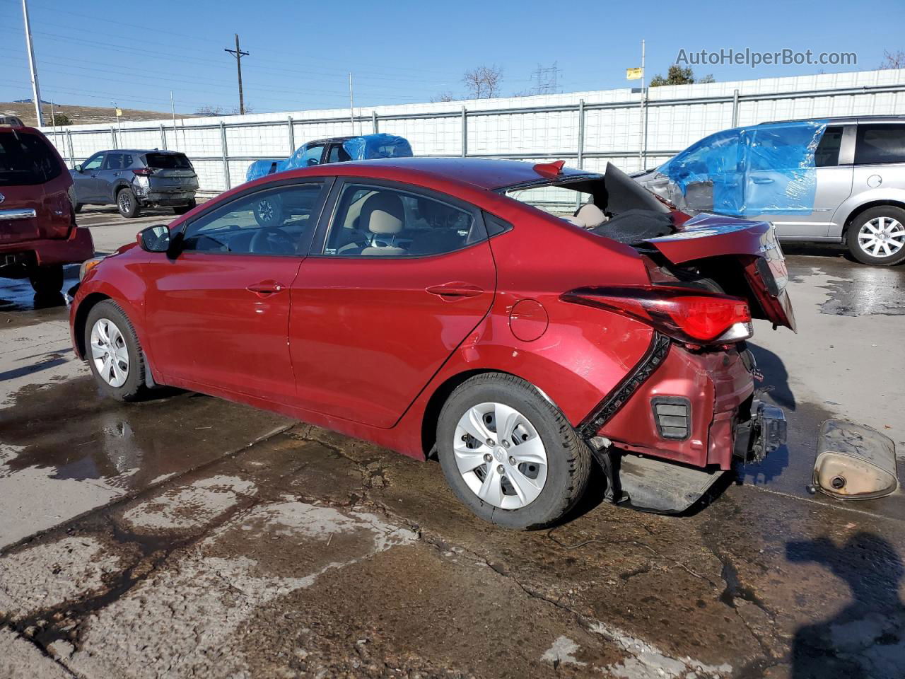 2016 Hyundai Elantra Se Burgundy vin: 5NPDH4AE5GH673438