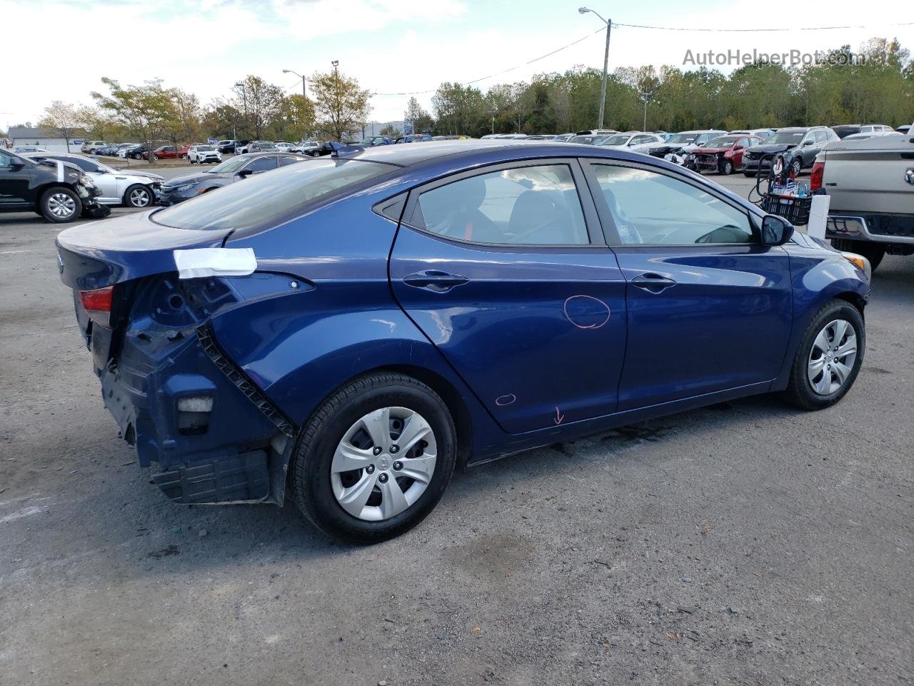 2016 Hyundai Elantra Se Синий vin: 5NPDH4AE5GH701089