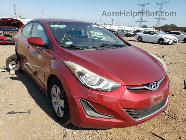 2016 Hyundai Elantra Se Red vin: 5NPDH4AE5GH701223