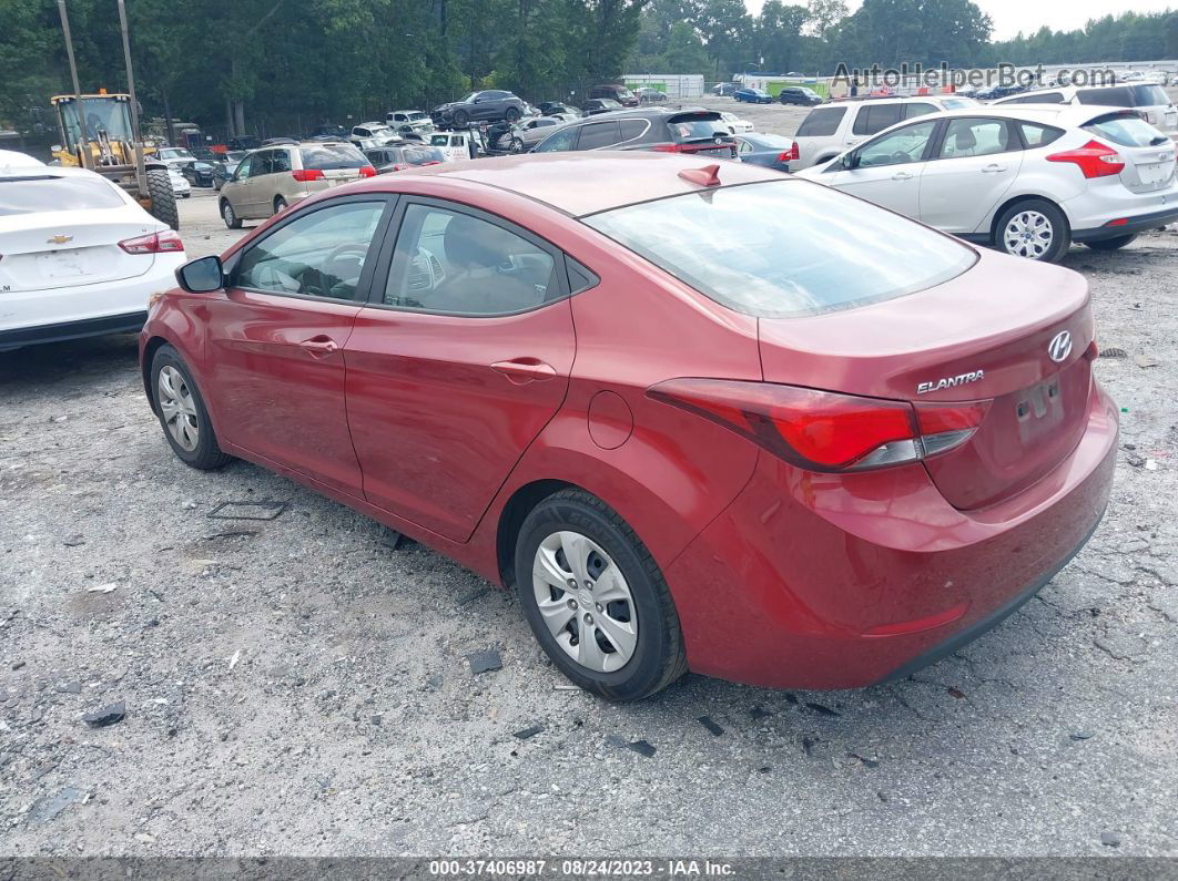 2016 Hyundai Elantra Se Red vin: 5NPDH4AE5GH734738