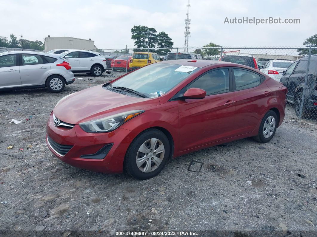 2016 Hyundai Elantra Se Red vin: 5NPDH4AE5GH734738