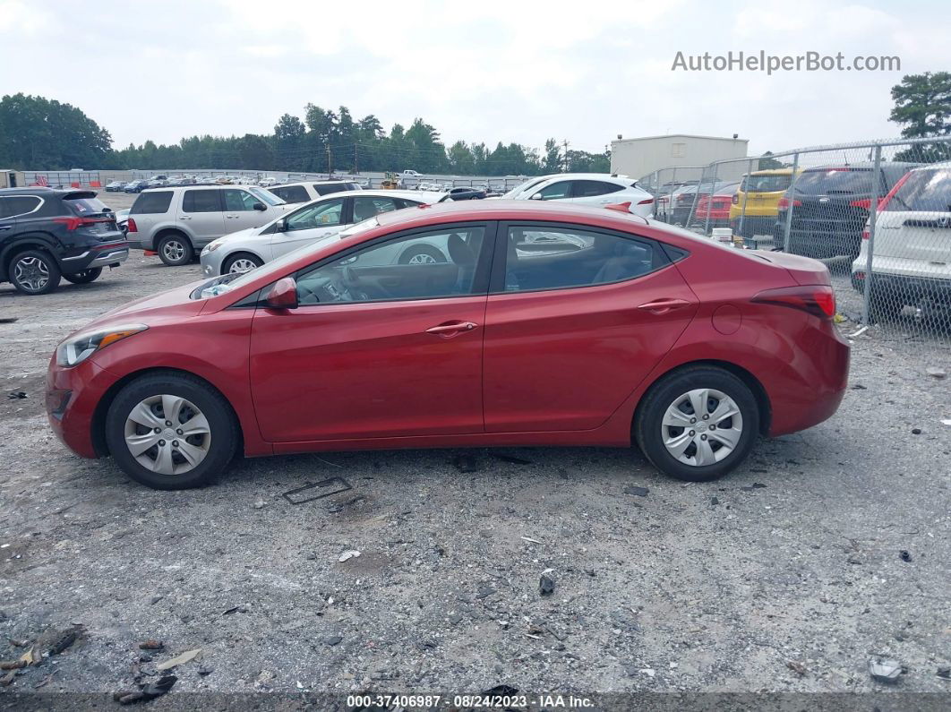 2016 Hyundai Elantra Se Red vin: 5NPDH4AE5GH734738