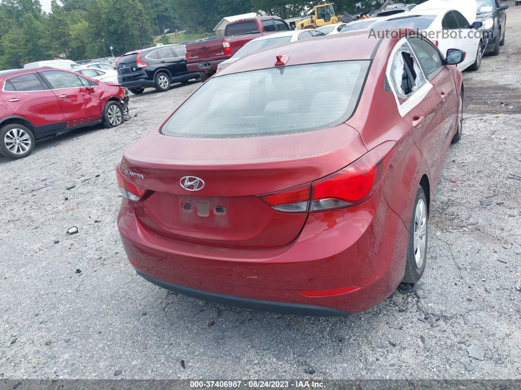 2016 Hyundai Elantra Se Red vin: 5NPDH4AE5GH734738