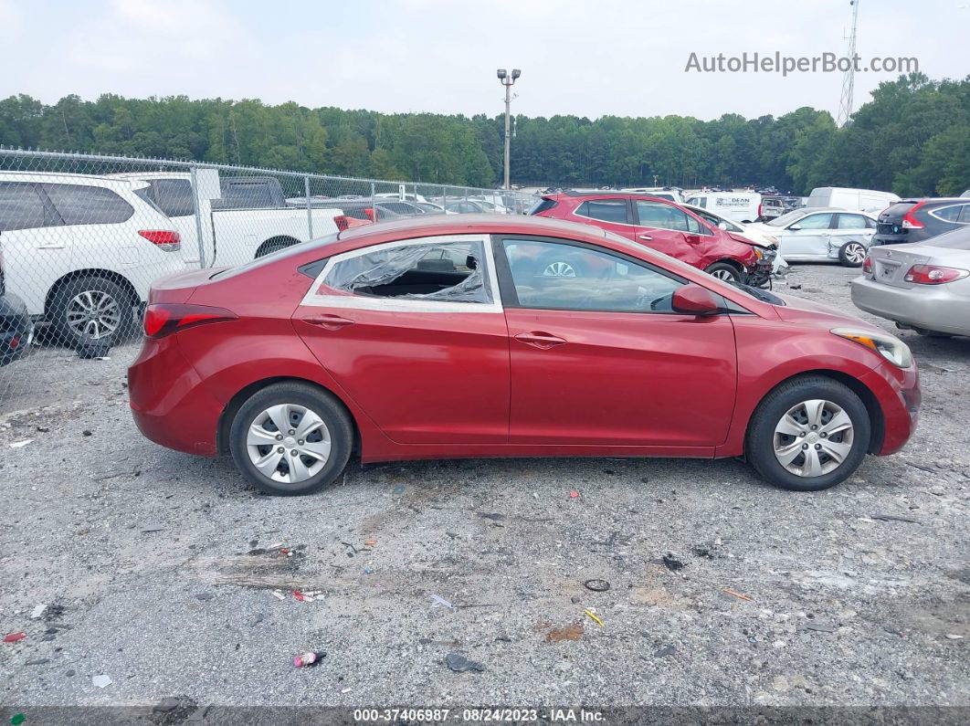 2016 Hyundai Elantra Se Red vin: 5NPDH4AE5GH734738